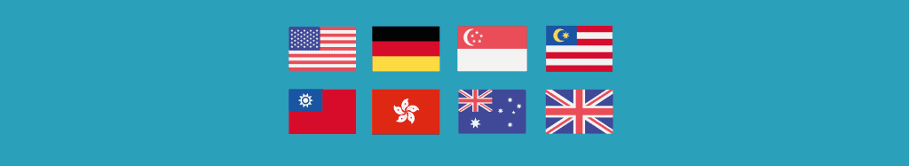 Flags of the countries we operate in